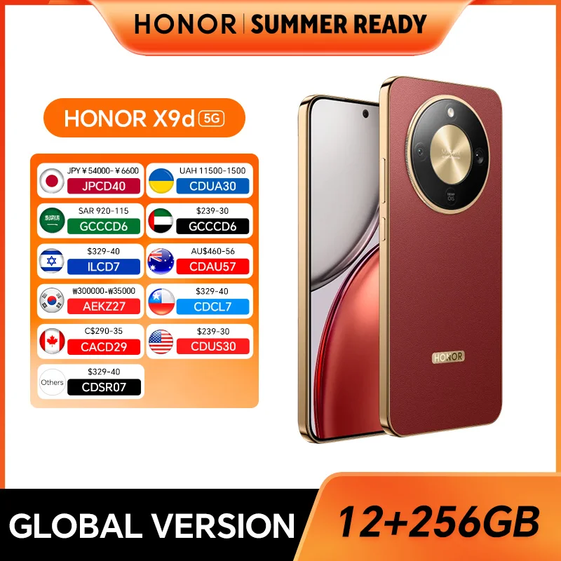 Original Global Version HONOR X9d 12GB+256GB 6.79'' 120Hz AMOLED Screen 108MP Main Camera 8300 mAh 66W Supercharge Dual SIM