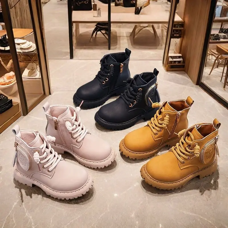 

Zapatos, осень 2023, новые детские кожаные ботинки, простые универсальные повседневные ботильоны для девочек, удобные нескользящие детские одинарные туфли Botas