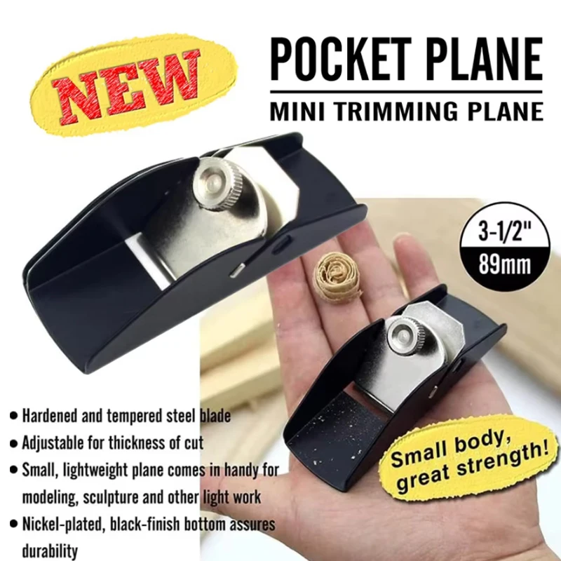 Mini Flat Pocket Hand Planer, Wood Trimming Bed, Carpenter Cutting Blade, Flat Hand Planer, Push Casting Carpenter Tools