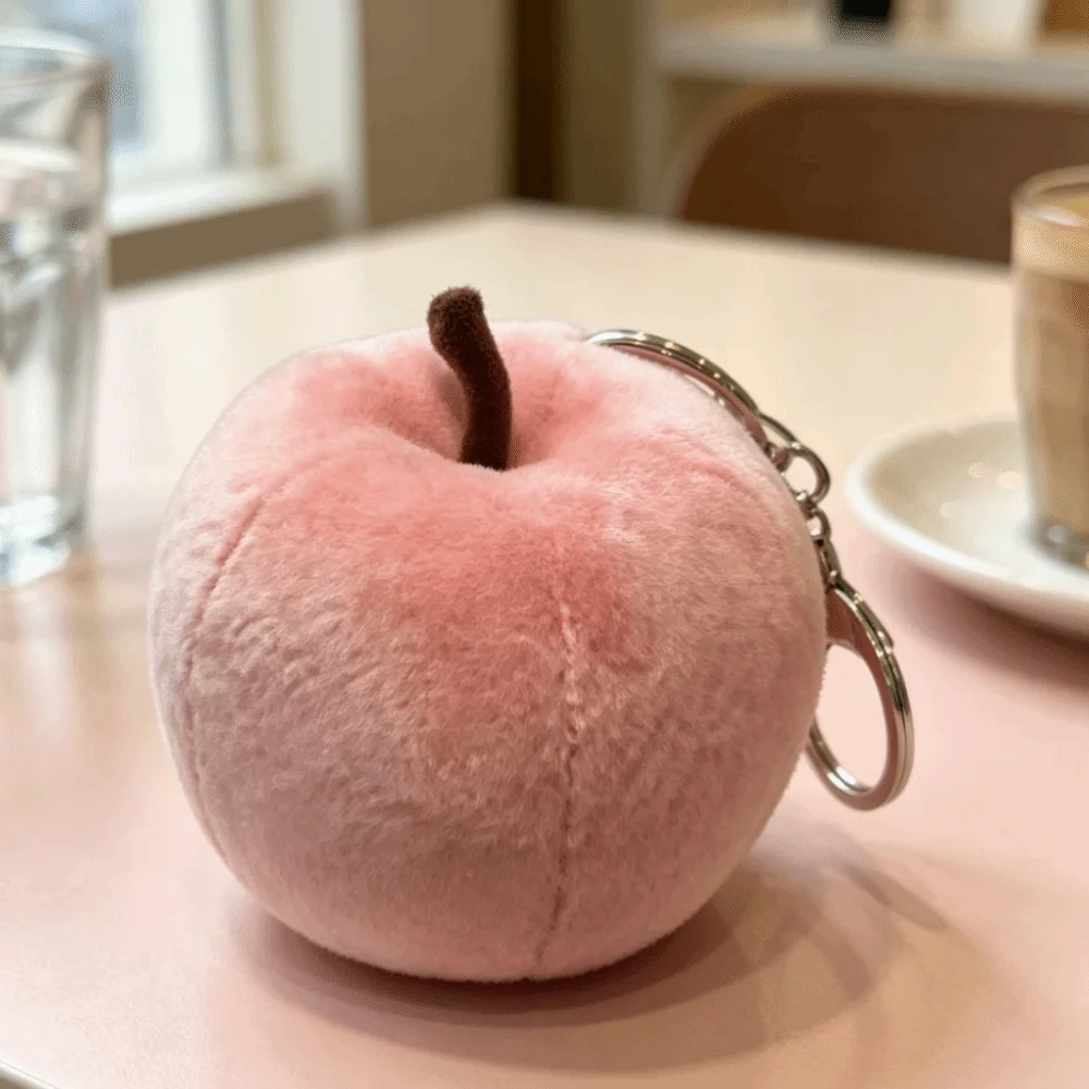 Fashion Plush Plush Keychain Simple Design Fruit Pattern Plush Fruit Pendant Neutral Color Plush Pinch Pendant Gift Choice