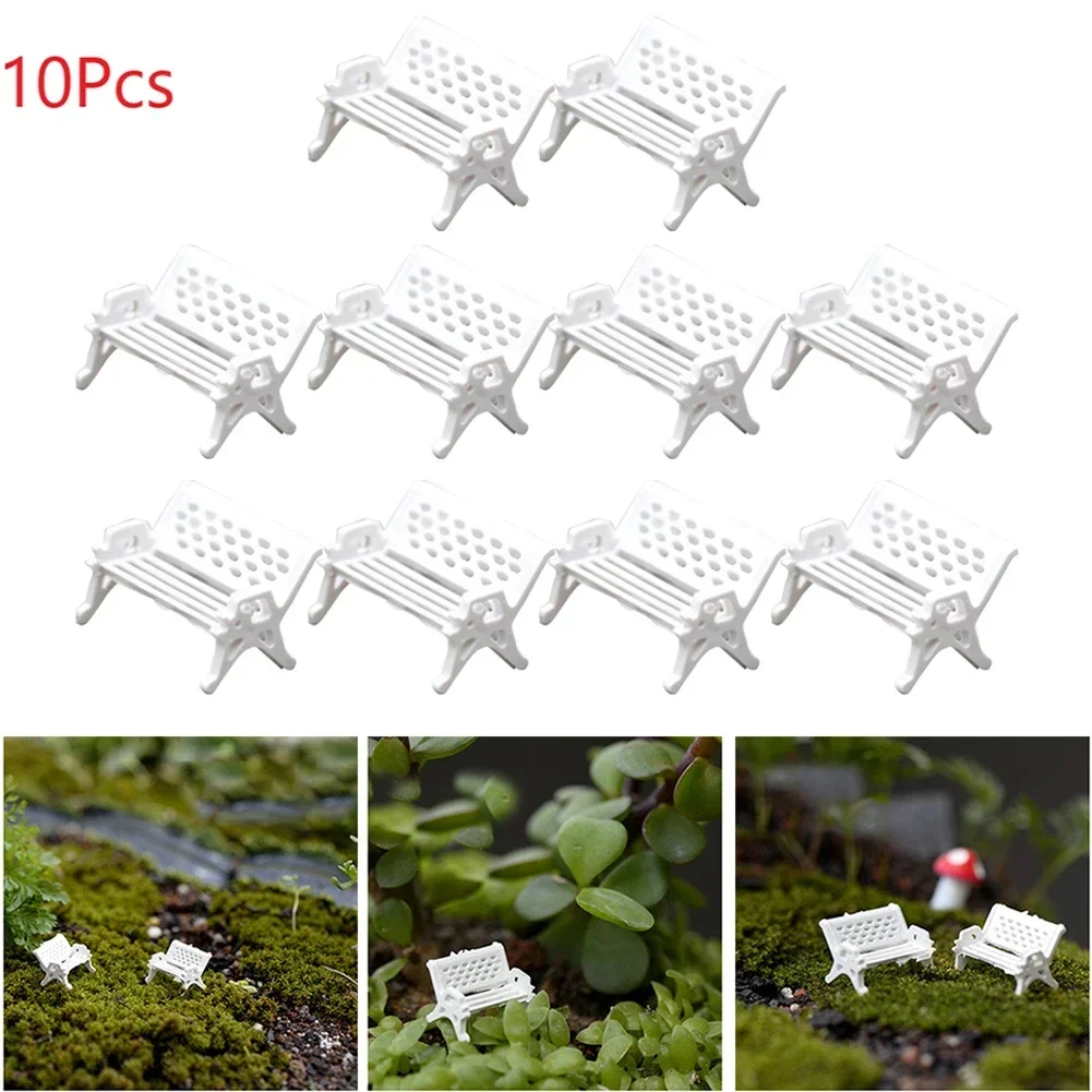 10pcs Model Train HO TT Scale 1:87 Bench Chair Settee Street Park Layout Model Park Bench Mini Garden Ornament Park Bench Craft