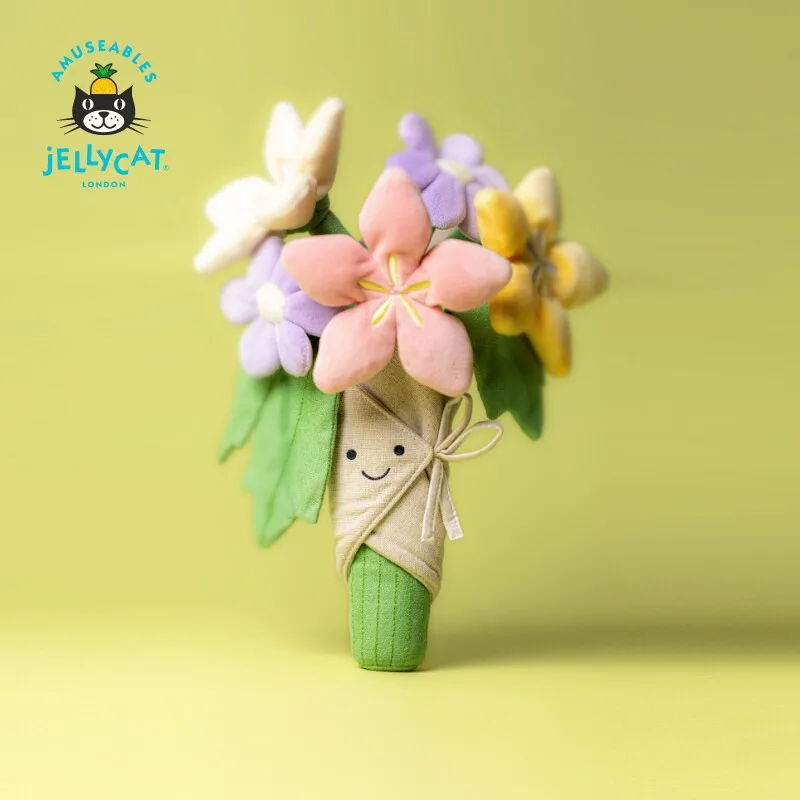 

Плюшевая игрушка-букет Jellycat Fun Flower Bouquet (Великобритания), мягкая игрушка-комфортер, новинка, подарок на свадьбу или день рождения