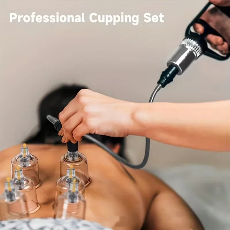 Shenlong 10Pcs Cupping Therapy Set - Portable Acupressure Glass Cups Kit for Pain Relief, Muscle Recovery, Detox