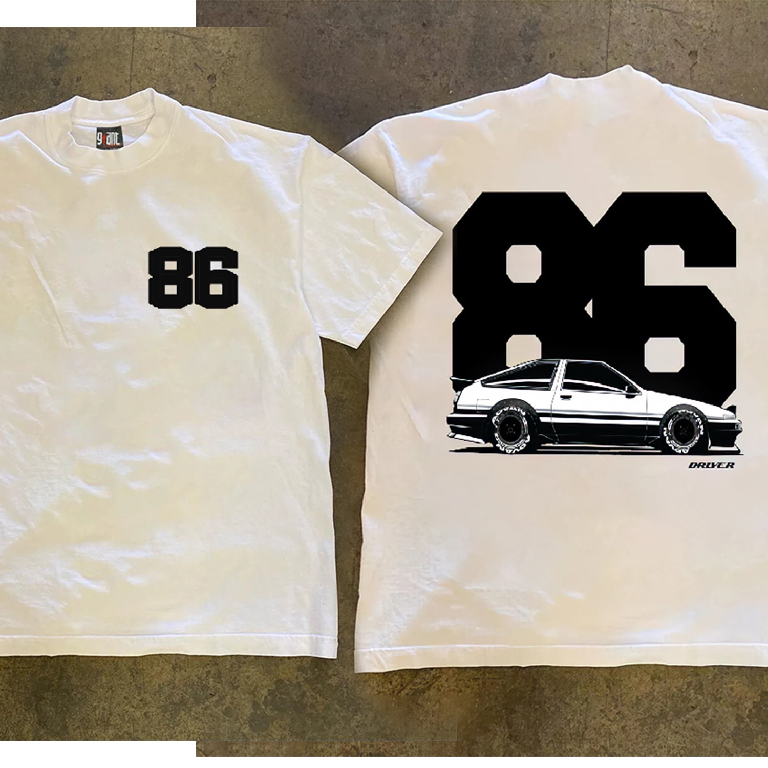 2024 New Trendy Toyota 86 Pure Cotton T-shirt Summer Men's Versatile Round Neck Printed Fashion Short Sleeve