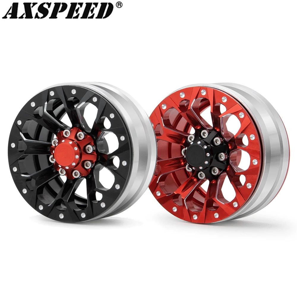 

AXSPEED 4 шт. 1.9 колеса с замком, металлическая ступица колеса для 1/10 осевых SCX10 TAMIYA CC01 D90 D110 TRX4 TRX6, обновленные детали
