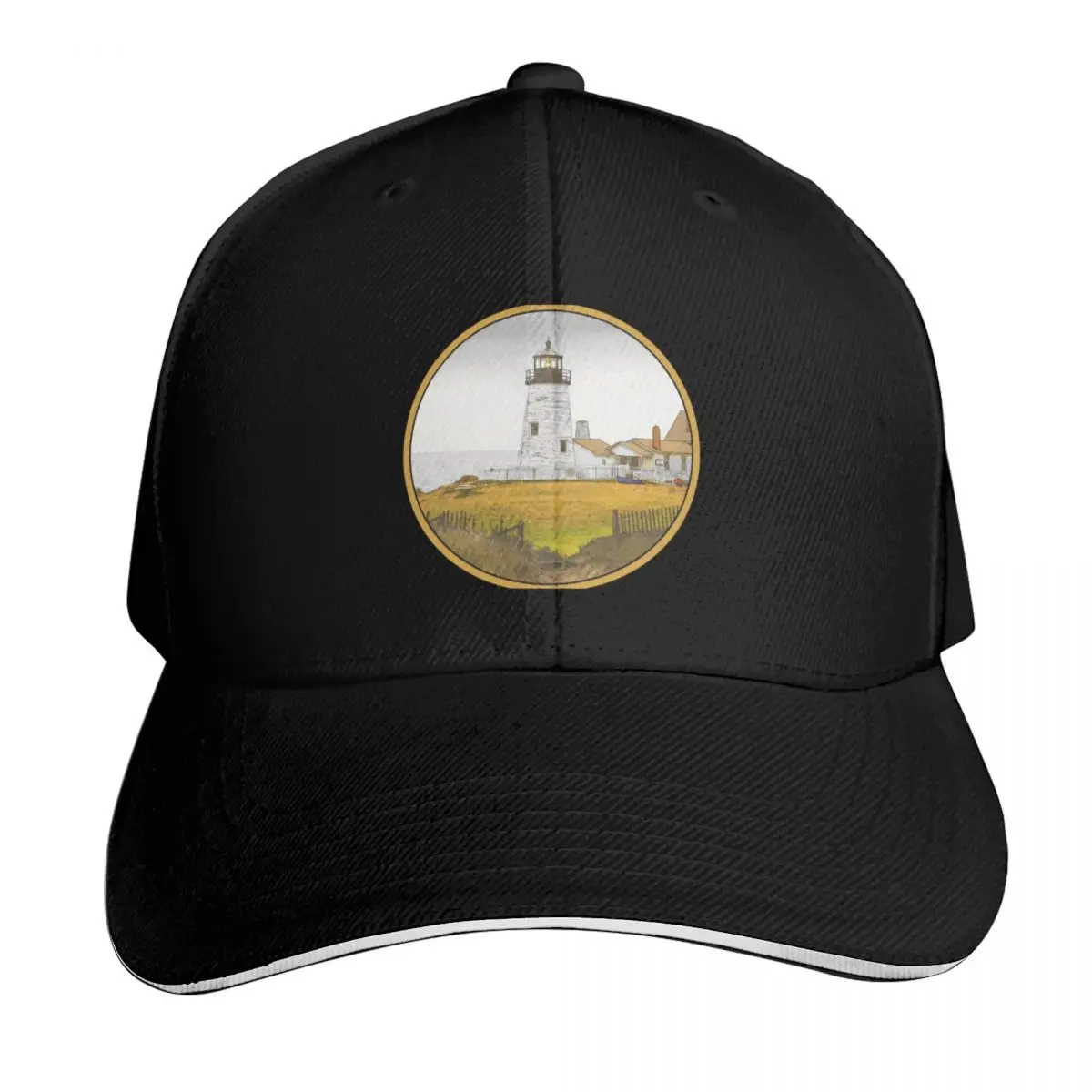 Maine Pemaquid Lighthouse - Original Art Baseball Cap Casual Daily Wear Quick Dry Performance Cotton Twill Breathable