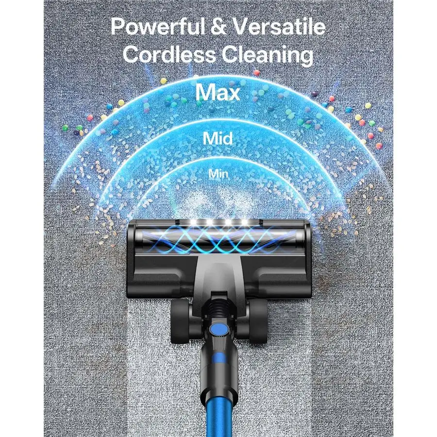 مكنسة كهربائية، مكنسة كهربائية لاسلكية 8 في 1 مع 3 أوضاع شفط، وقت تشغيل يصل إلى 45 دقيقة، قابلة لإعادة الشحن، قائمة ذاتيًا، سلكية