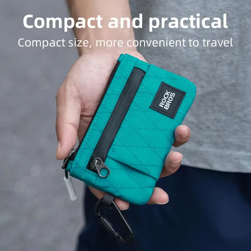 ROCKBROS Phone Bag Lightweight Portable Hand Bag Hanging Buckle Multifunction Card Bag Item Storage Wallet Commute Bag