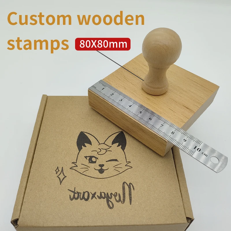 Custom Stamp Logo Made Wooden Name Stamp Wedding Supplies Personalized Stamps Packaging Bags Stamping Plate for Sealing Stamps