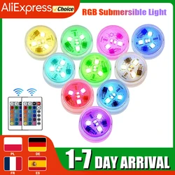 Remote Control CoSubmersible 3 LED Underwater Light With Battery RGB Night Light For Fish Tank Swimming Pool Wedding Party Lamp