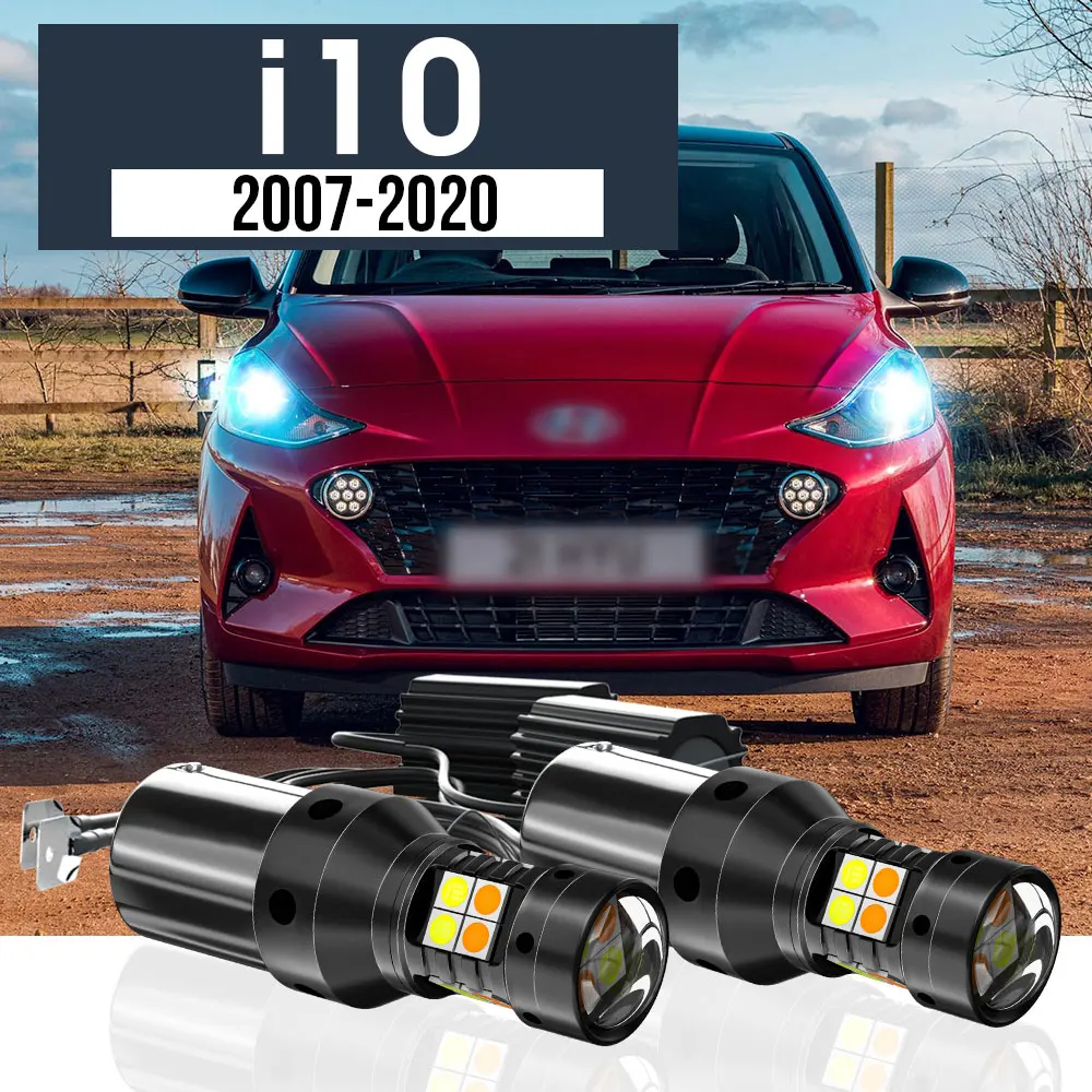 

2pcs LED Dual Mode Turn Signal+Daytime Running Light Blub DRL Canbus Accessories For Hyundai i10 2007-2020 2013 2014 2015 2016