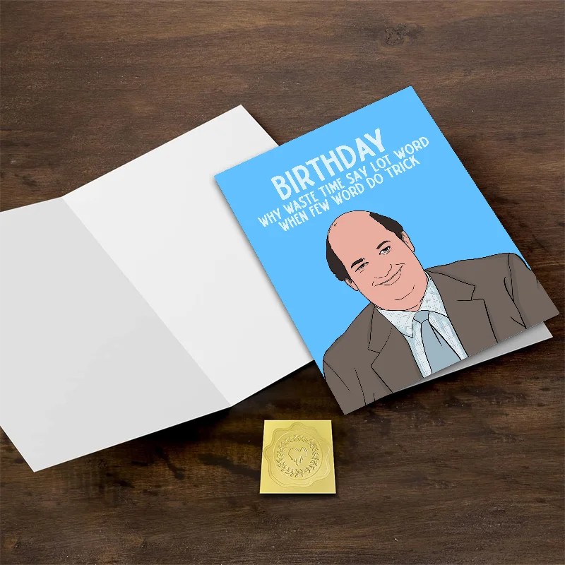 1 funny birthday card with a funny bald man image. Creative greeting cards. The perfect gift for family, friends and co-workers.