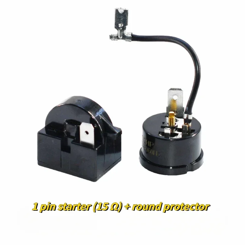 2pcs QP2-15 Refrigerator compressor 1-pin starter with overheat protector QP2-15