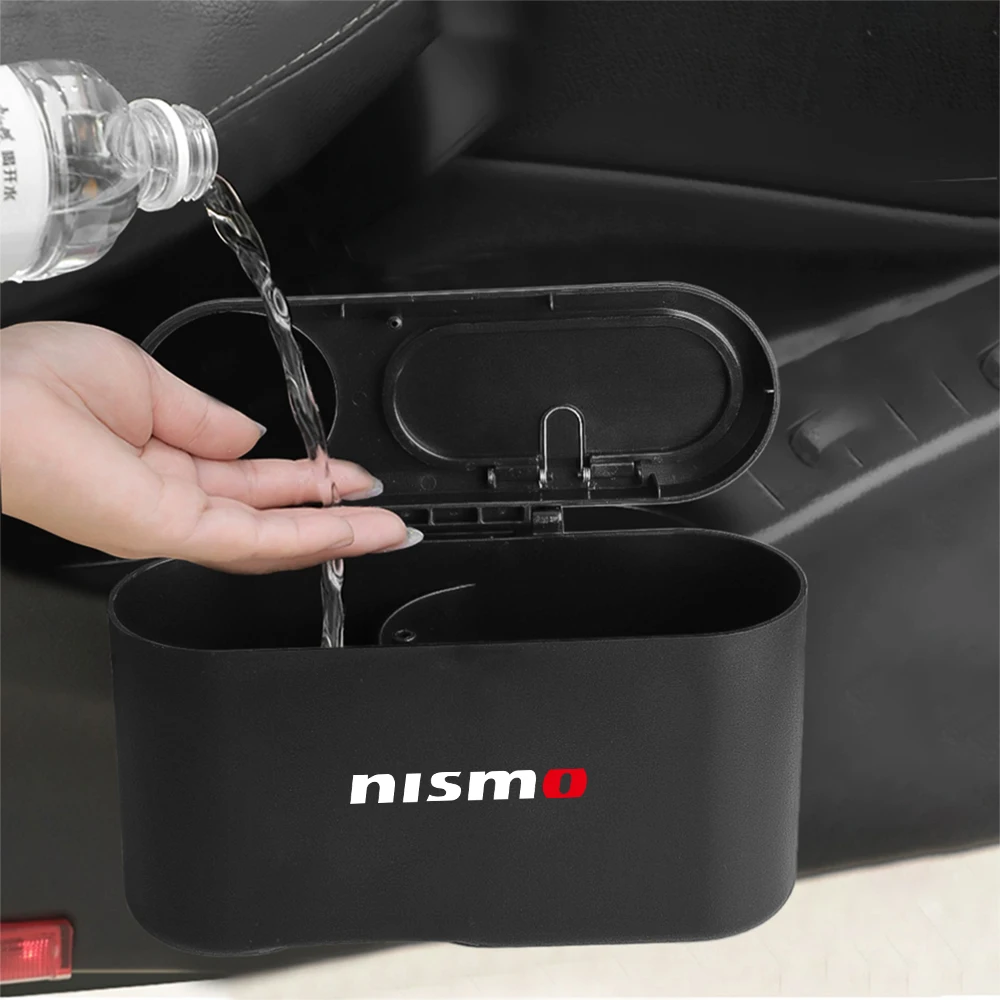 ABS Car Door Side Hanging Trash Can With Water Bottle Holder Trash Bin For Nissan Nismo Tiida Teana GTR Juke Note Micra Patrol