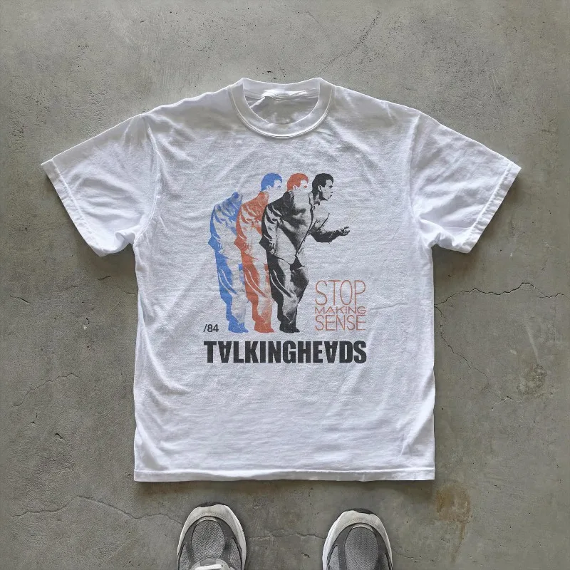 Talking Heads Band T-shirt Retro T-shirt Rock Band T-shirt Retro T-shirt Aesthetic Punk Style Unisex Cotton Breathable T-shirt