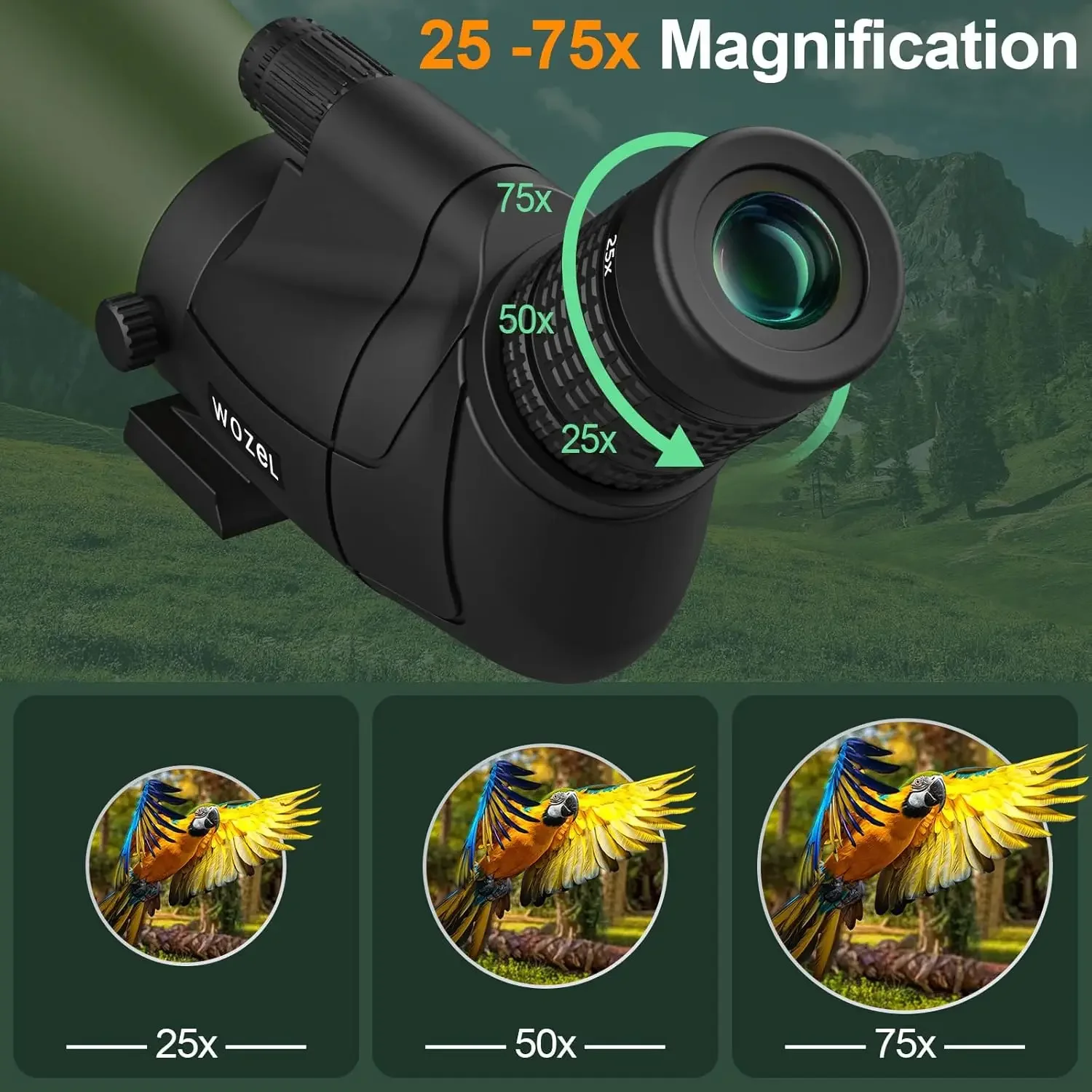 Scopes for Target Shooting - HD Spotter Scope with Tripod Carrying Bag & Smartphone Holder - BAK4 Waterproof Spotting Scope