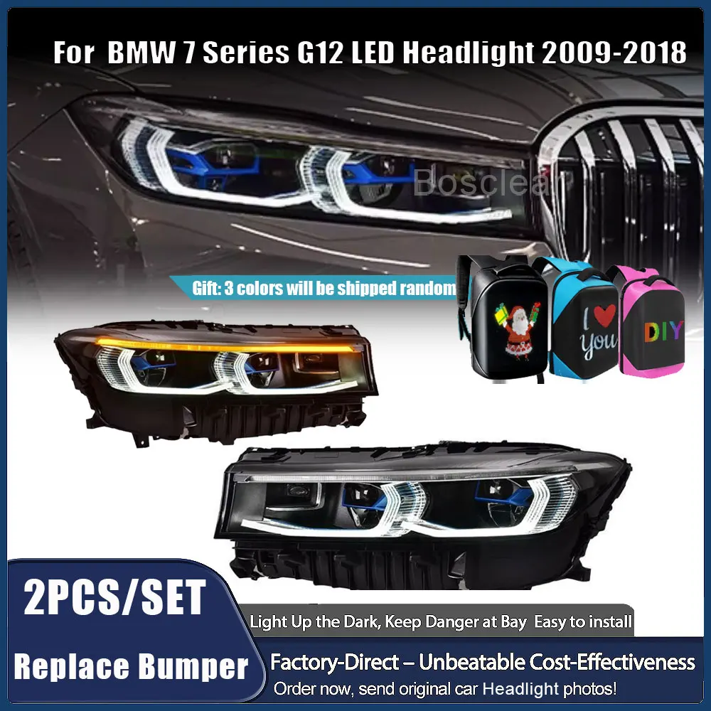 Laser Headlight Assembly for BMW 7 Series G12 2009-2018 Front Dynamic Signal HeadLamp LED Daytime Running Light Auto Accessories