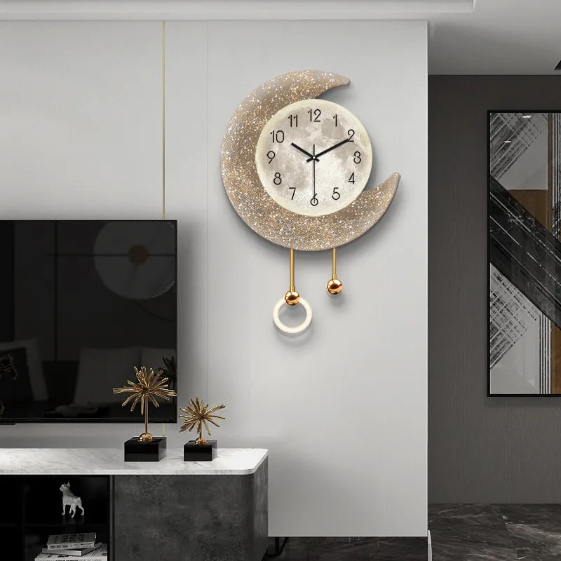 Y*-Luxury Nordic Wall Clocks Vintage Modern Aesthetic Xenomorph Design Creative Clock Wall Fashion Silent Home Decoration