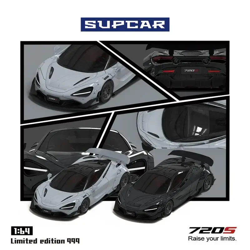 (Pre-order) SUPCAR SC 1:64 720S Black / Grey limited999 Diecast Model Car