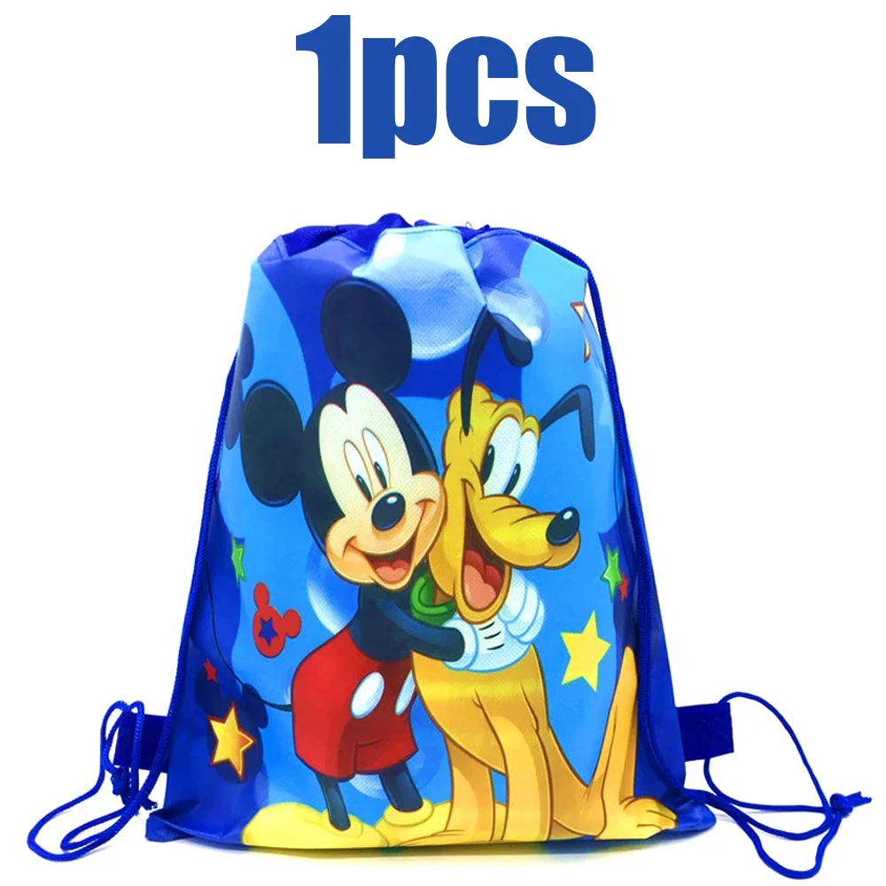 1pcs/lot Disney Mickey Theme Mochila Non-woven Fabrics Drawstring Birthday Party Kids Girls Favors Gifts Bags Decorate Backpack