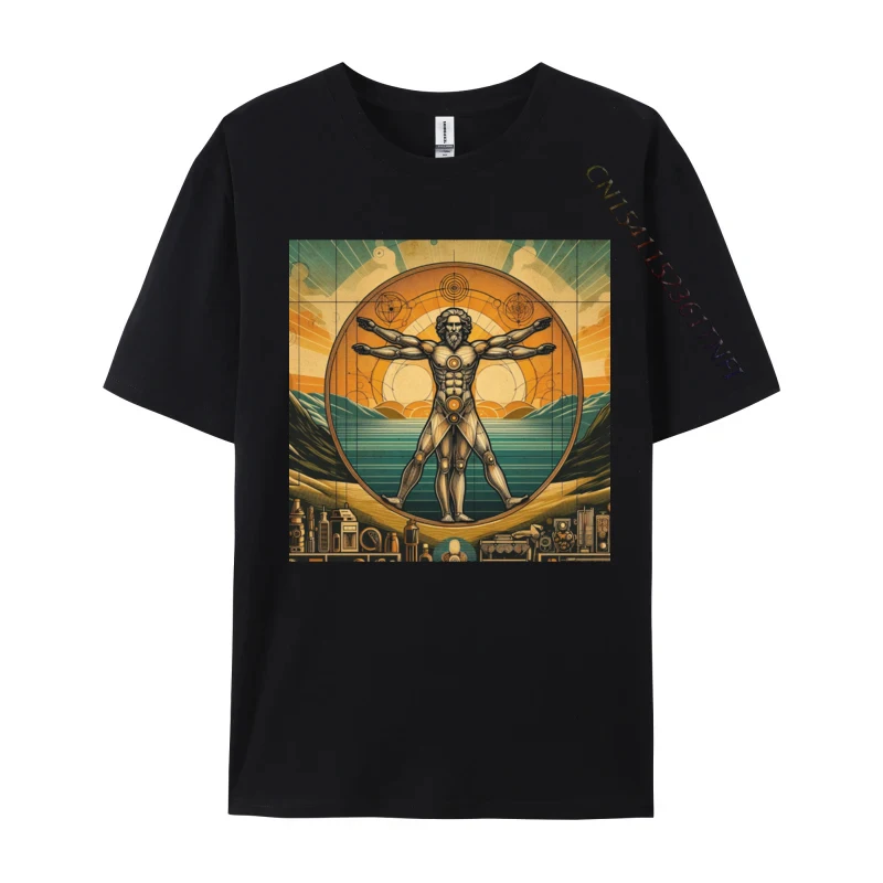 Vitruvian Man Vinci Top Tes Funny Sarcastic Sarcasm Tee T-shirt Men Cotton Personalized Special Tops & Tees