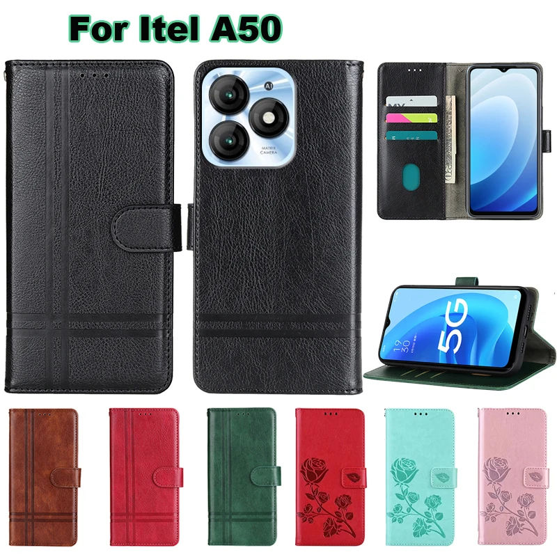 

Magnetic Phone Case For Funda Itel A50 чехол на Book Stand Leather Capa Flip Cover For Capinha De Celular ItelA50 A 50 Etui 6.6"