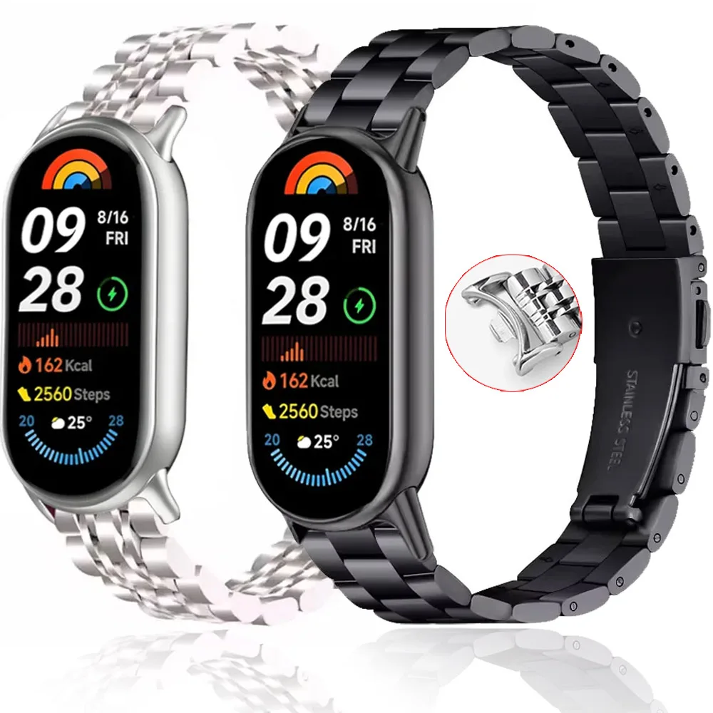 

Stainless steel Strap for Xiaomi Mi Band 10/9/8 Metal Original Replaceable Wristband Correa for Xiami Mi Band 10 9 8 Accessories