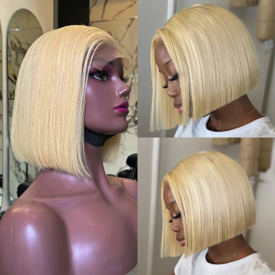 

13x4 13x6 613 Blonde Straight Human Hair Bob Wigs Pre Plucked Lace Frontal Wigs Vietnamese Short Bob Lace Front Wigs for Women
