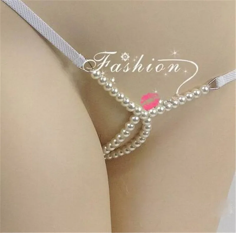 Open Crotch Pearls Thongs Panties Beading Massage G-strings Tanga T Back Women  Hot Sexy Erotic Lingerie Underwear Costumes Gift