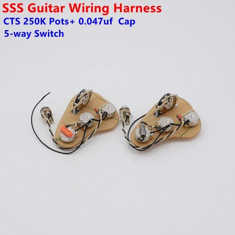 

Hot Selling Guitar Accessories Wiring Harness Kit SSS Single Pickup Pre-Wired Load Set with 250K Brass CTS Potentiometers