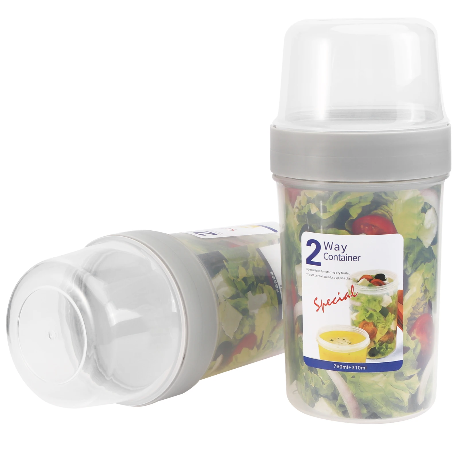 

2pcs Double Layer Sealing Food Storage Boxes Transparent Large Capacity Lightweight Portable Crisper Container Premium Plastic