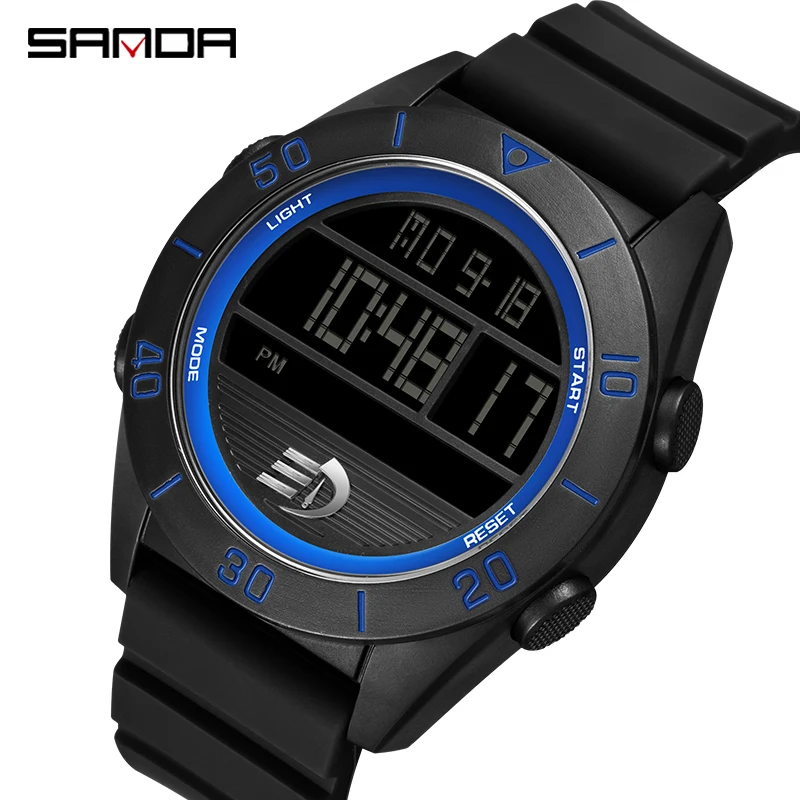 

SANDA Brand Men Sports Watches Fashion Chronos Countdown Waterproof LED Digital Watch Man Military Wrist Luminous Men Watch6085