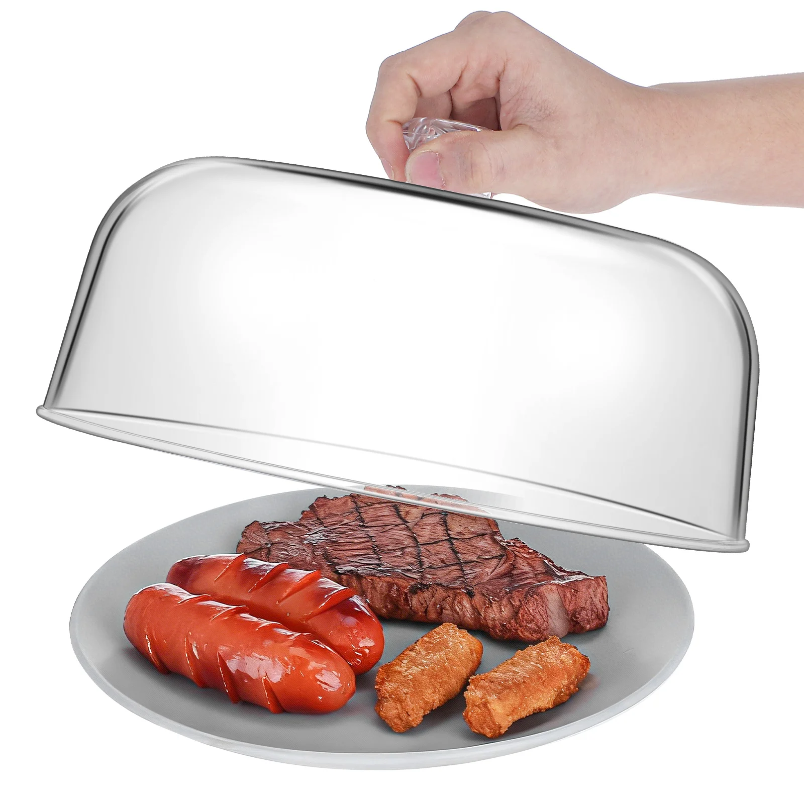 

1pc Cake Dome Clear Acrylic Food Cover For Dessert Display Transparent Storage Lid Reusable Plastic Cake Stand Cover Household
