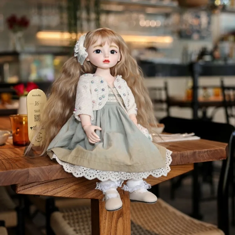 

Cloveray 18 inch Kawaii Vinyl Doll Cute BJD Rural Style Doll Spherical Joint Dolls Toys Collection Hobbies Kids Gifts With Brack