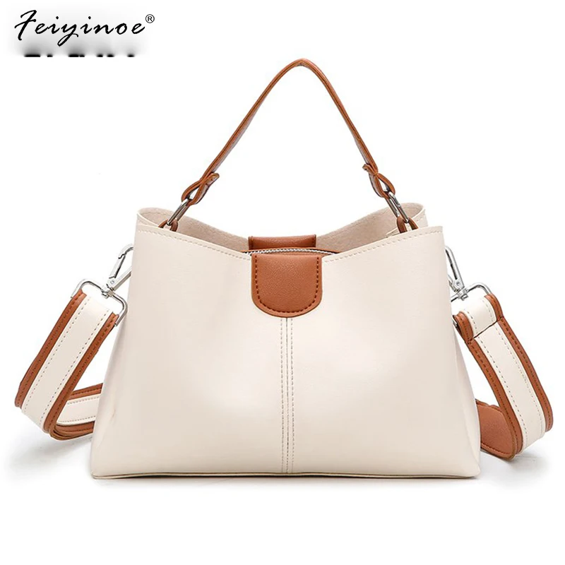 

2024 New Casual Large Capacity Women Shoulder Crossbody Bags Designer Wide Strap Handbag Female Luxury Bucket Handbag Totes