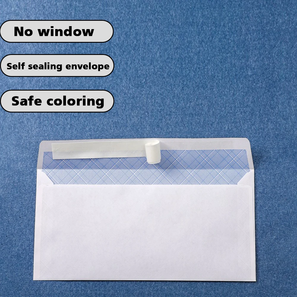 100200/300PCS Windowless white envelope 10 # Secure Business Envelope Can hold A4 paper Bill invoice Self sealing envelope