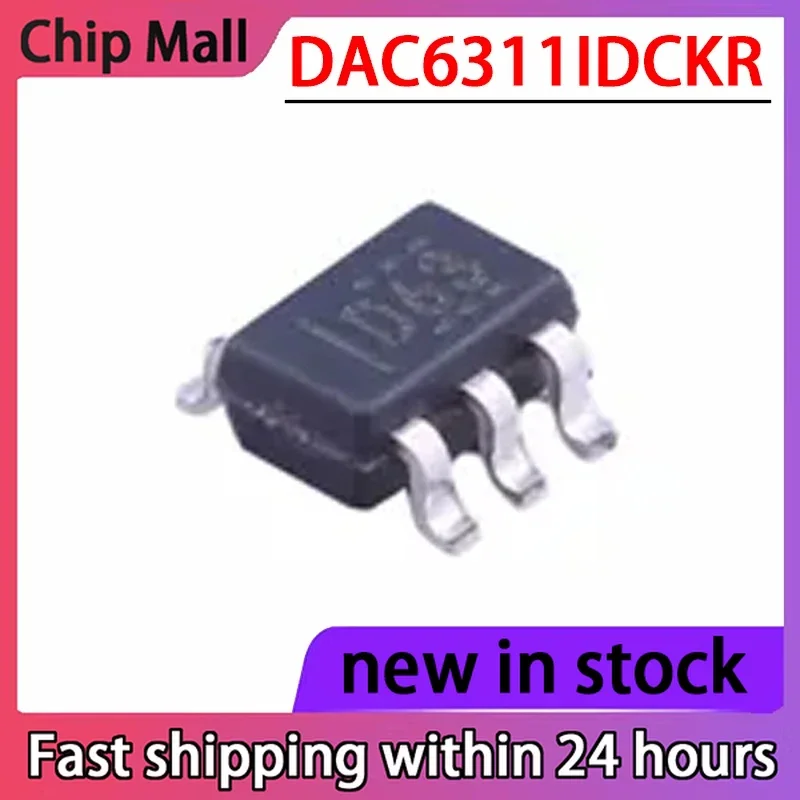 

5PCS New DAC6311IDCKR Screen Printed D63 SC70-6 Digital To Analog Conversion Chip DAC Stock