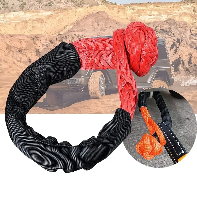 Upgraded 55000lbs Soft Shackle Atv Utv Tow Trailer Hook Tow Strap Winch Rope Knot Polyethylene Rope Rescue Refitting Self Rescue