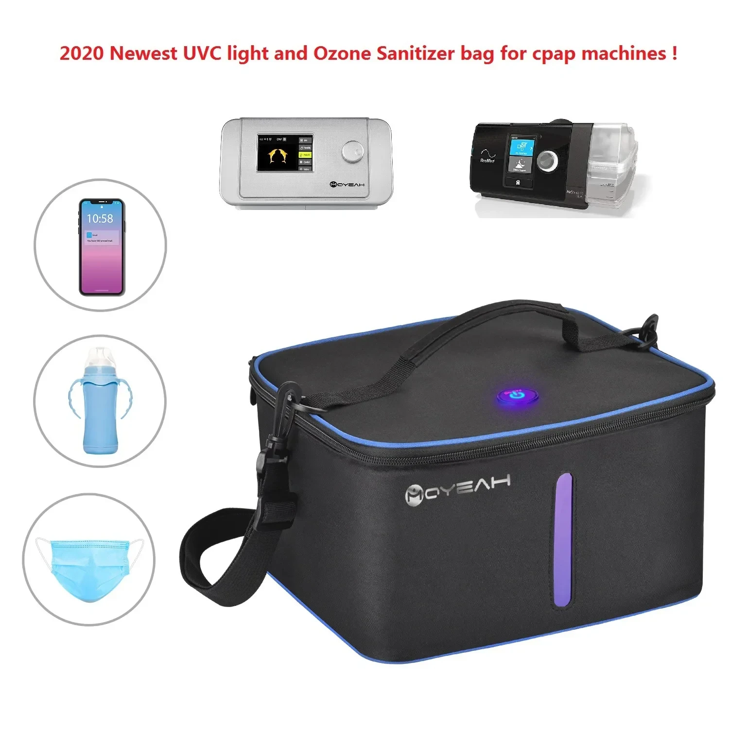 

Sterilization Bag UV Disinfection CPAP APAP Machine Oxygen Concentrator Mask Convenient for Home Use