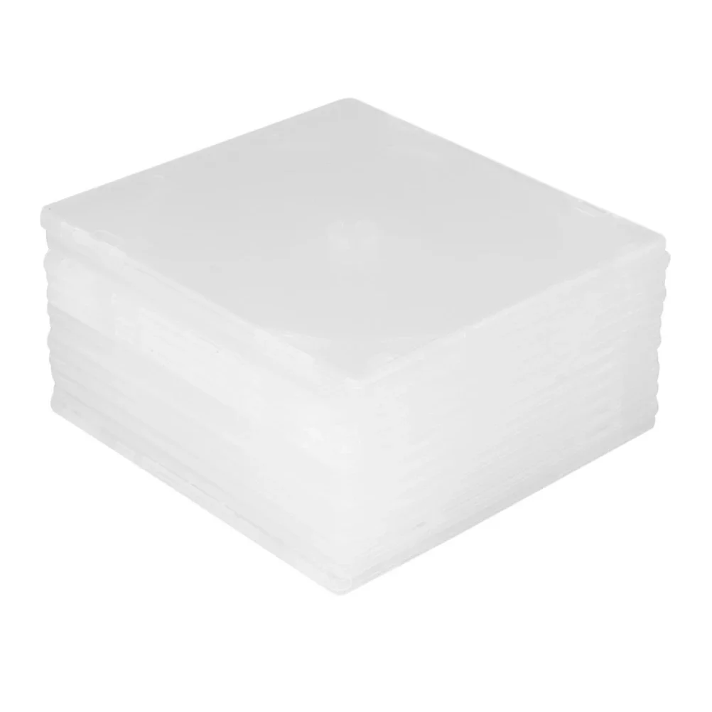 

10 Pcs CD Case DVD Storage Supply Plastic Boxes Single Transparent Holders Wallet Portable Cases