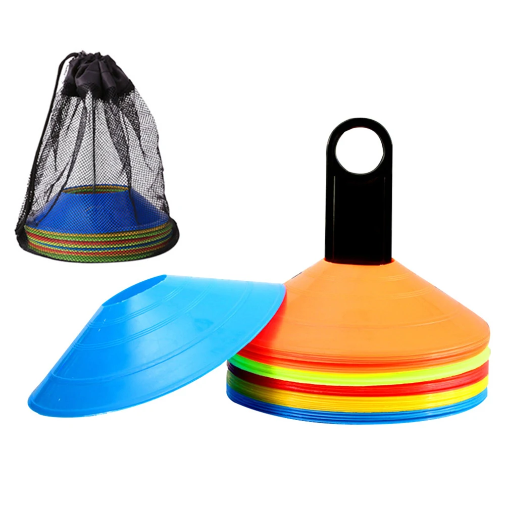 

1 set Soccer Disc Set Bright UV Plastic Soccer Cones Marker Discs Cones Marker Tray for Football Agility Drills Team Sports