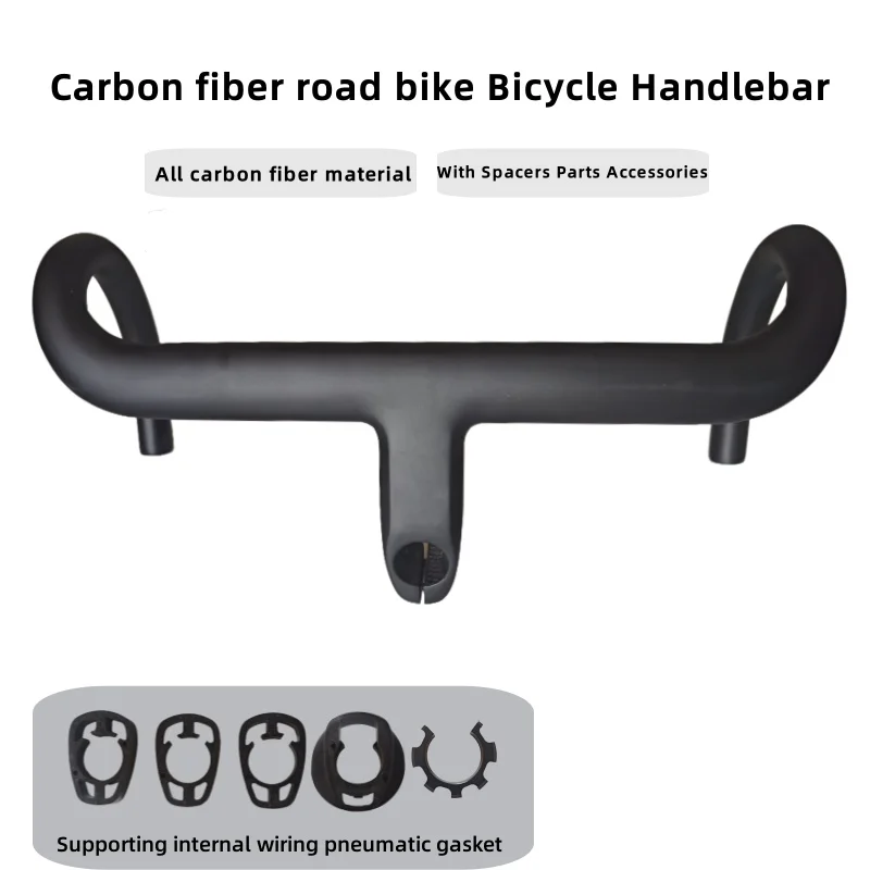 

Road Bike Full Carbon Fiber Stem Integrated Bicycle Handlebar For 28.6mm With Spacers Cycling Parts Accessories