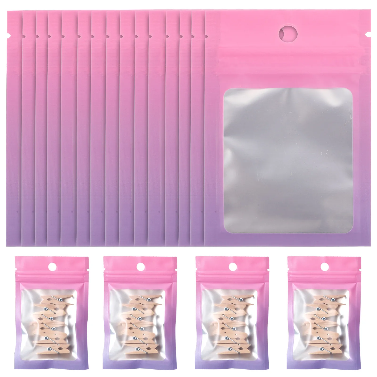 100Pcs Self Sealing Bags Multi-Function Jewelry Pouches Lightweight Portable Storage Supply Wear-Resistant Jewelry Bag