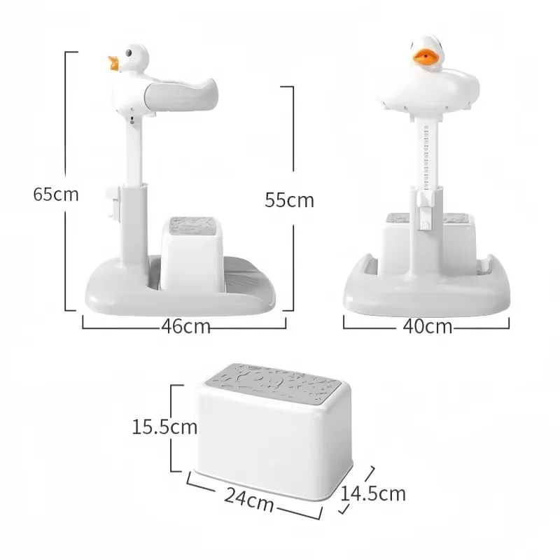 Adjustable Height Baby Shower Stand with Anti-Slip Base Bath Shower Standing Support Baby Bath Stand Portable Bath Helper Baby