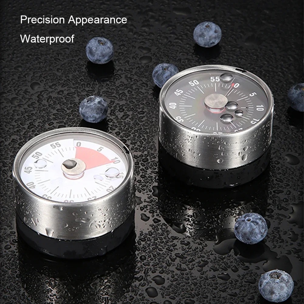 مؤقتات عد تنازلي ميكانيكية مع دعم مغناطيسي ، ساعة توقيت بصرية لمدة 60 دقيقة ، ساعة من الفولاذ المقاوم للصدأ ، تذكير بالعد التنازلي للأطفال والبالغين