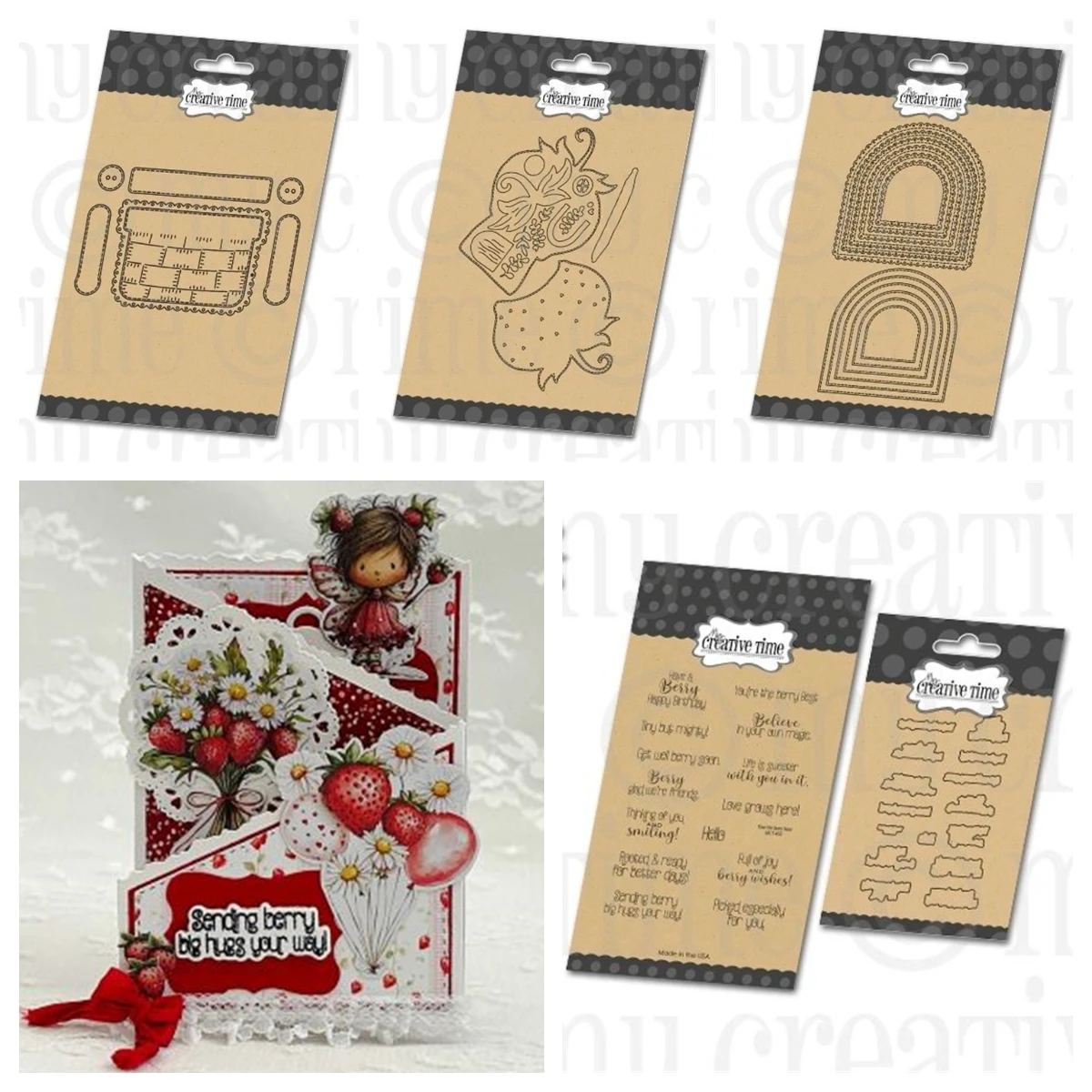 Creative Time Party Banner Cake Stamps & Dies Strawberry House Troqueles de corte de metal y sellos para DIY, álbum de recortes y decoración de álbumes de fotos