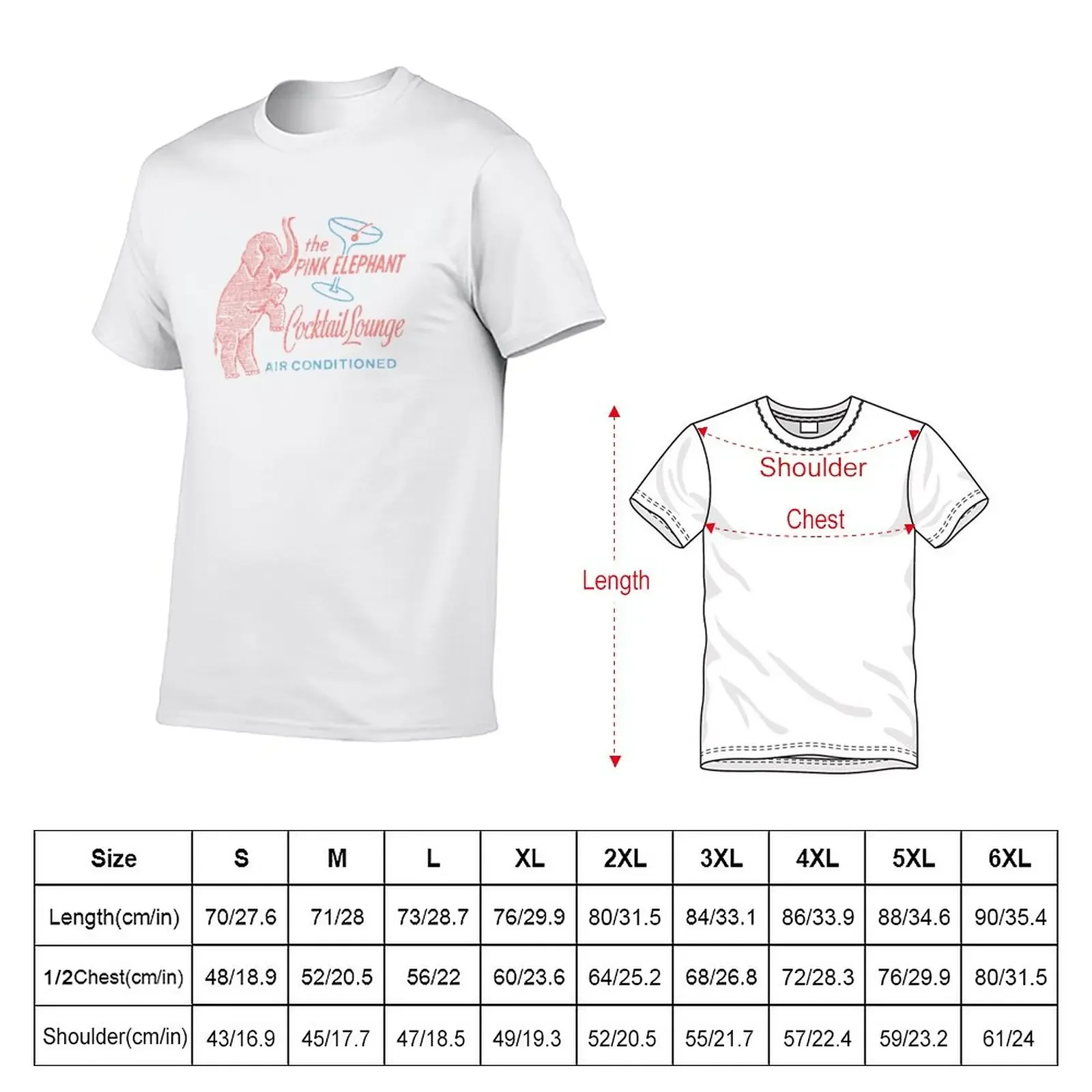 New Pink Elephant Cocktail Lounge T-Shirt vintage clothes t-shirts man T-shirt for a boy heavy weight t shirts for men