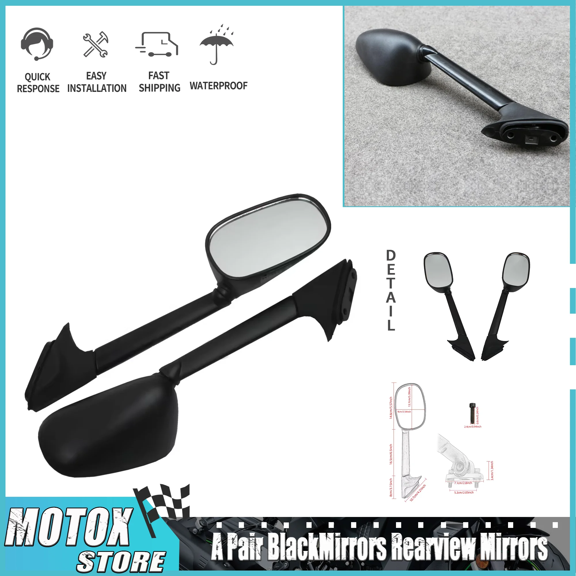 

A Pair BlackMirrors Rearview Mirrors Fit For Yamaha TMAX500 T-MAX500 TMAX 500 T-NAX 2008 -2011 XP500 2009 2010 Motorcycle Side