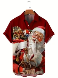 Christmas Shirt For Men Short Sleeve Shirt 3d Christmas Harajuku Print Tops For Men Fashion Shirts And Blouses Oversized Clothes