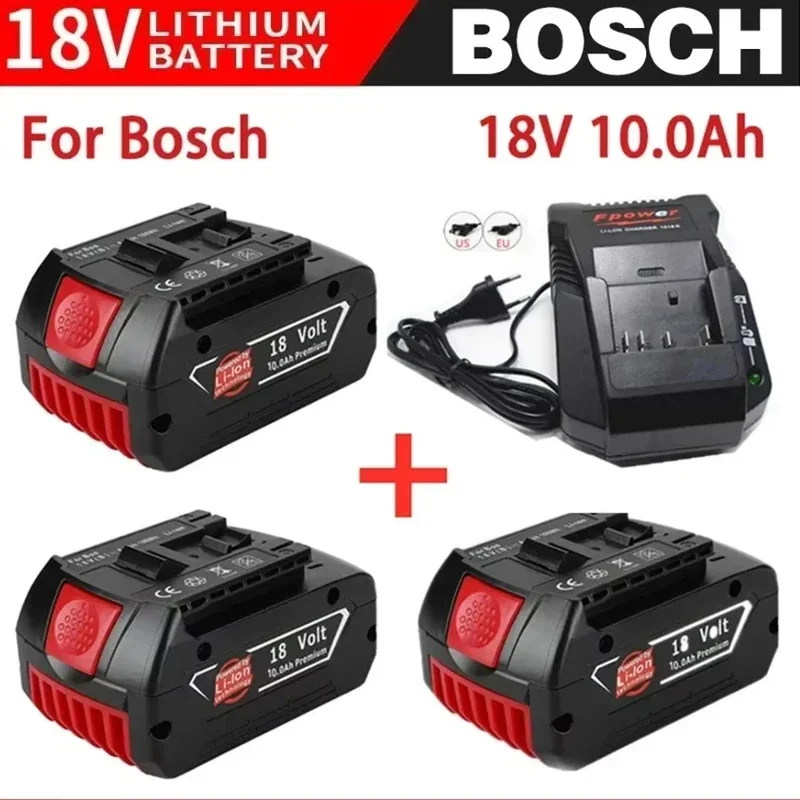 NEW 18V 10Ah Rechargeable Li-Ion Battery For Bosch 18V Power Tool Backup 10000mah Portable Replacement BAT609 Indicator Light